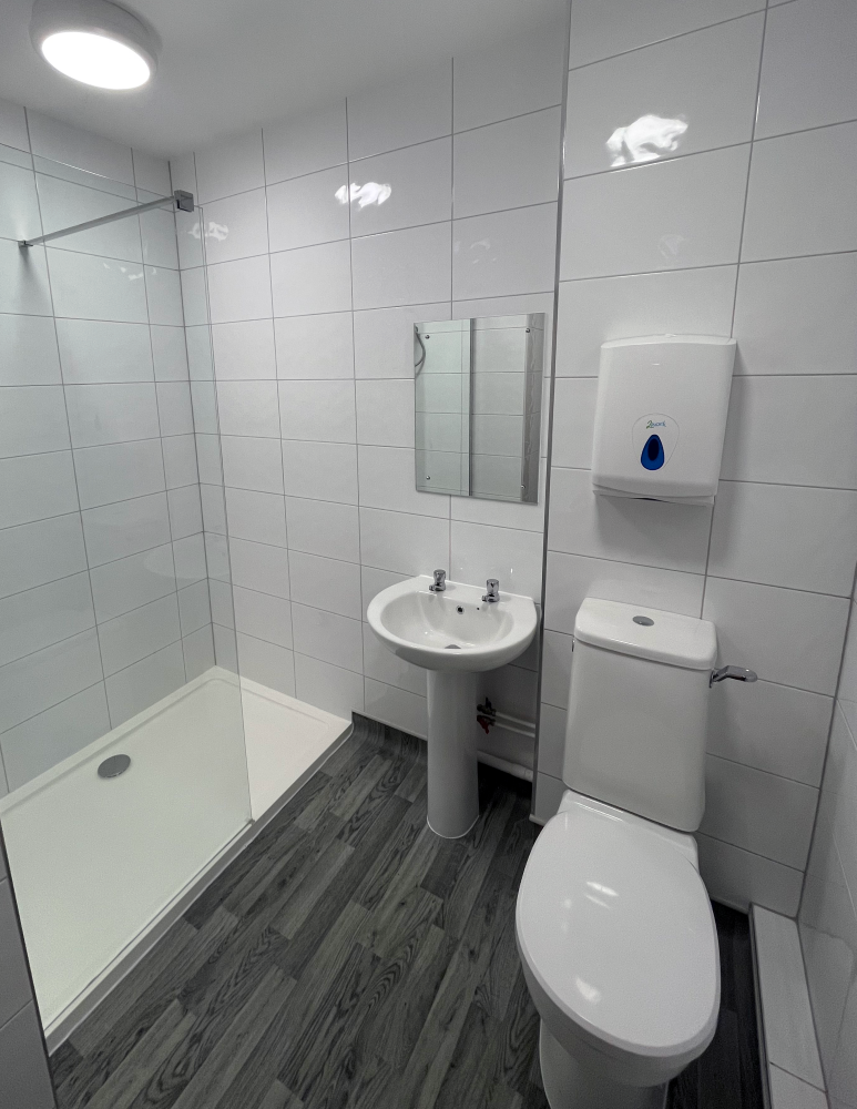 Shower room within the new sensory and staffing block